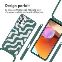 imoshion Coque design en silicone avec cordon Samsung Galaxy A32 (4G) - Petrol Green Groovy