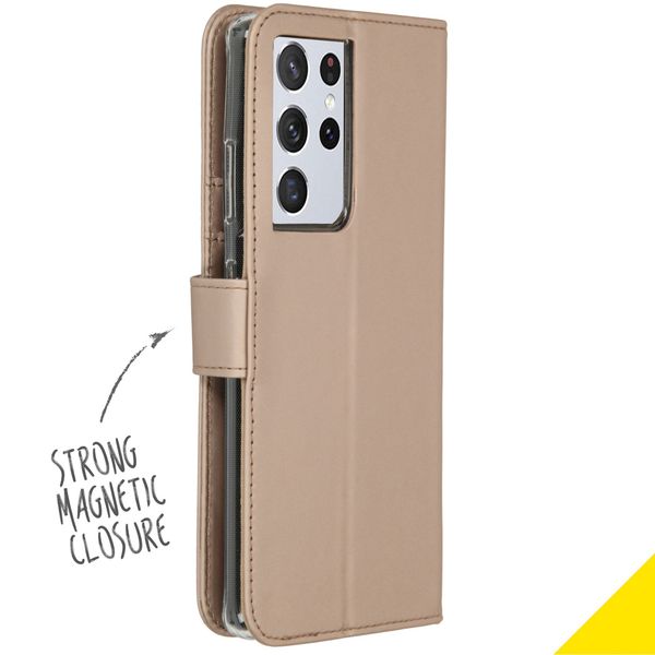 Accezz Étui de télephone Wallet Samsung Galaxy S21 Ultra - Doré