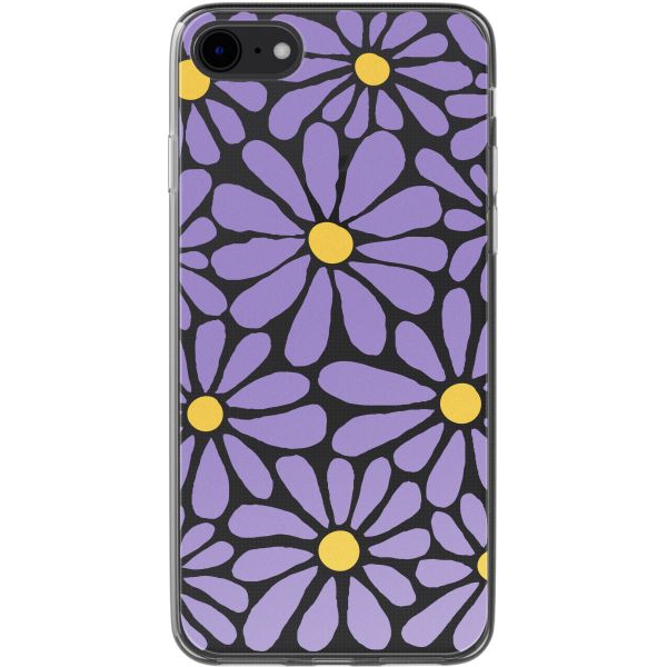 imoshion Coque design pour iPhone SE (2022 / 2020) / 8 / 7 - Tropical Violet Flowers Connect