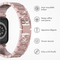 Selencia Bracelet à maillons scintillants Apple Watch Series 1 t/m 9 / SE (38/40/41 mm) | Series 10 / 11 (42 mm) - Rose