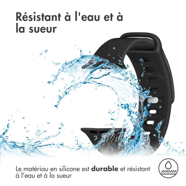 imoshion Bracelet en silicone Apple Watch Series 1-10 / SE / Ultra (2) - 42/44/45/46/49 mm - Noir