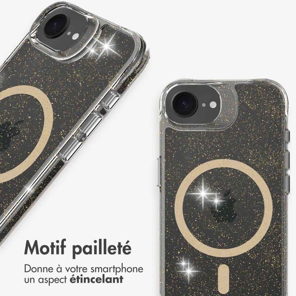 imoshion Coque arrière transparente pailletée iPhone 16e - Doré