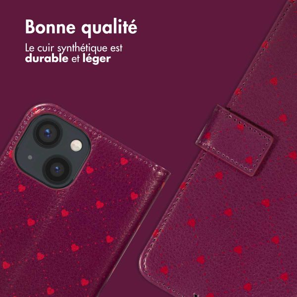 imoshion Étui de télephone portefeuille Design Apple iPhone 15 - Crush Check Coral Dust