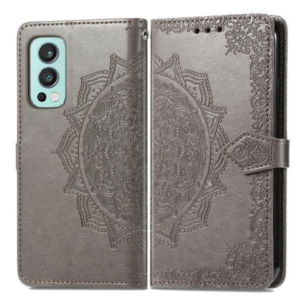 imoshion Etui de téléphone portefeuille Mandala OnePlus Nord 2 - Gris