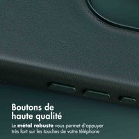 Accezz Coque arrière en cuir avec MagSafe Apple iPhone 16 Pro Max - Cedar Green
