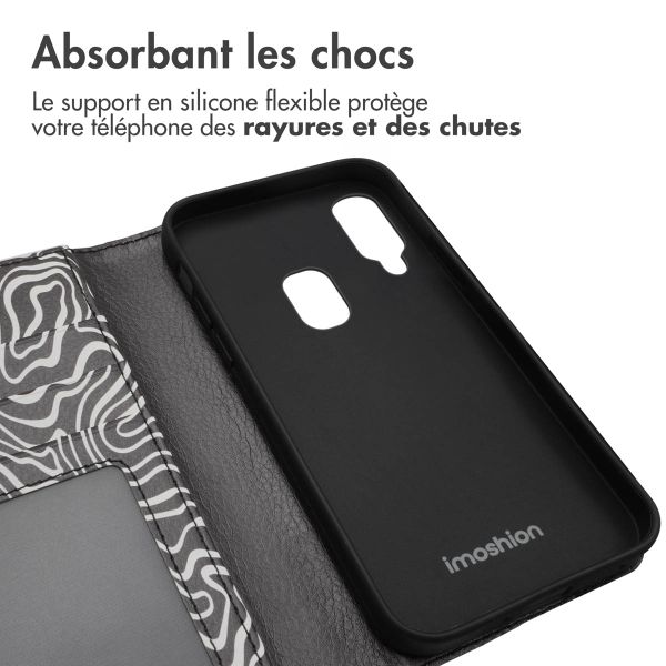 imoshion Étui de téléphone portefeuille Design Samsung Galaxy A20e - Black And White