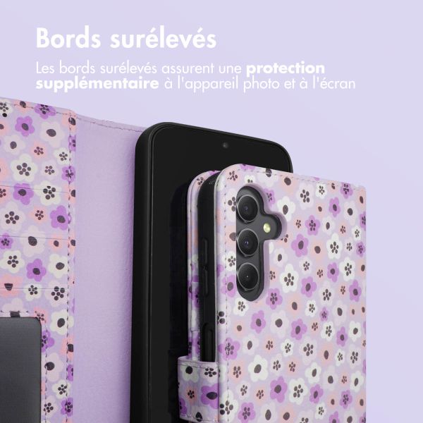 imoshion ﻿Étui de téléphone portefeuille Design Samsung Galaxy A34 (5G) - Purple Flowers