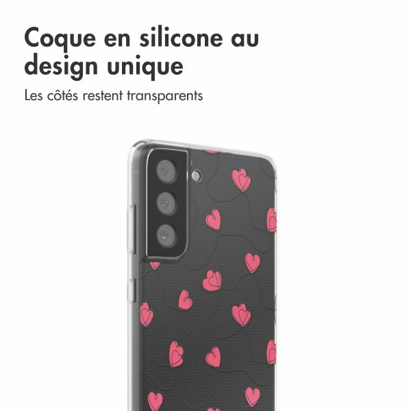 imoshion Coque design pour Samsung Galaxy S21 FE - Dusty Rose Connected Hearts