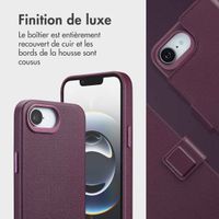 Accezz Étui de téléphone portefeuille en cuir 2-en-1 avec MagSafe Apple iPhone 16e - Heath Purple