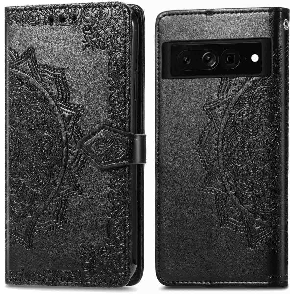 imoshion Etui de téléphone portefeuille Mandala Google Pixel 7 Pro - Noir