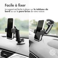 Accezz Support de téléphone de voiture iPhone 14 - Chargeur sans fil - Tableau de bord et pare-brise - Noir