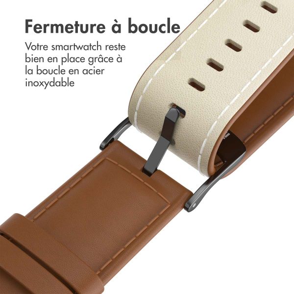 imoshion Bracelet en cuir Classique Apple Watch Series 1 á 10 / SE / Ultra (2) (44/45/46/49 mm) - Brun