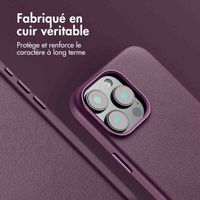 Accezz Coque arrière en cuir avec MagSafe iPhone 16 Pro Max - Heath Purple