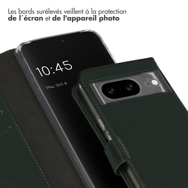 Selencia Étui de téléphone portefeuille en cuir véritable Google Pixel 8 - Vert