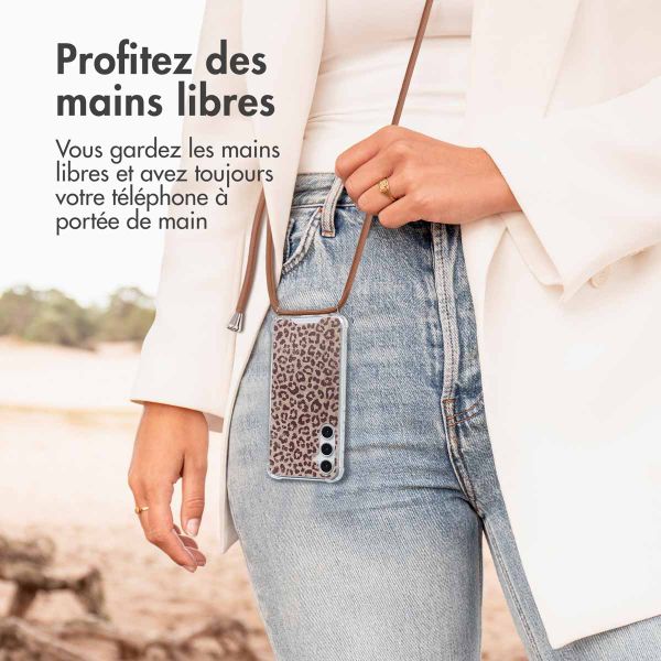 imoshion Coque Design avec cordon Samsung Galaxy A55 - Leopard Mood