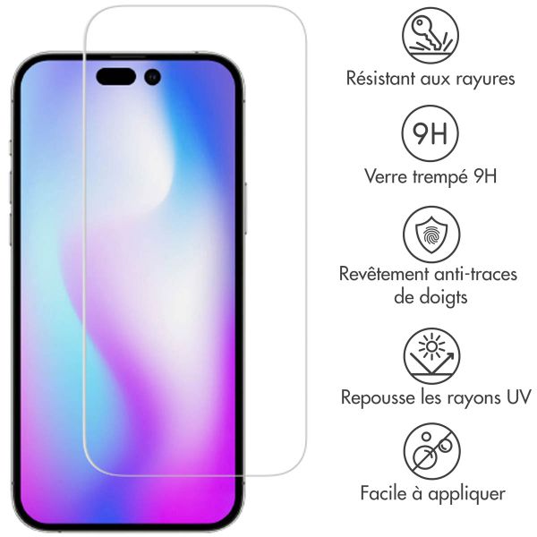Accezz Protection d'écran en verre trempé 2-pack Apple iPhone 14 Pro