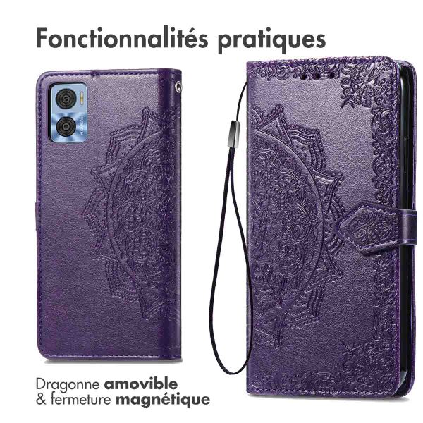 imoshion Etui de télephone Mandala Motorola Moto E22 - Violet