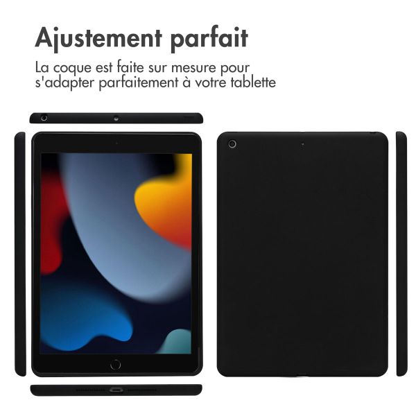 Accezz Coque Liquid Silicone Apple iPad 9 (2021) 10.2 pouces / iPad 8 (2020) 10.2 pouces / iPad 7 (2019) 10.2 pouces - Noir