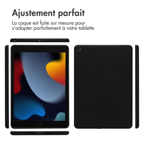 Accezz Coque Liquid Silicone iPad 9 (2021) 10.2 pouces / iPad 8 (2020) 10.2 pouces / iPad 7 (2019) 10.2 pouces - Noir