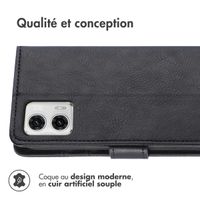 imoshion Étui de téléphone portefeuille Luxe Motorola Moto G73 - Noir