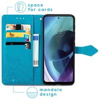 imoshion Etui de téléphone portefeuille Mandala Motorola Moto G71 - Turquoise