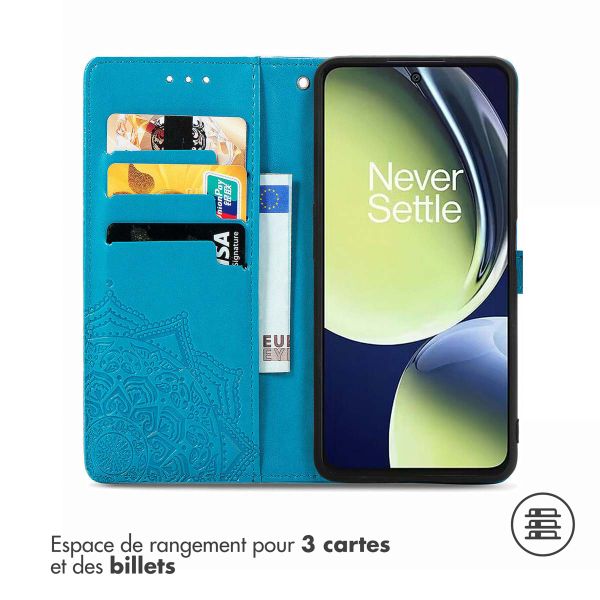 imoshion Etui de téléphone portefeuille Mandala OnePlus Nord CE 3 Lite - Turquoise