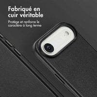 Accezz Coque arrière en cuir avec MagSafe Apple iPhone Air - Onyx Black