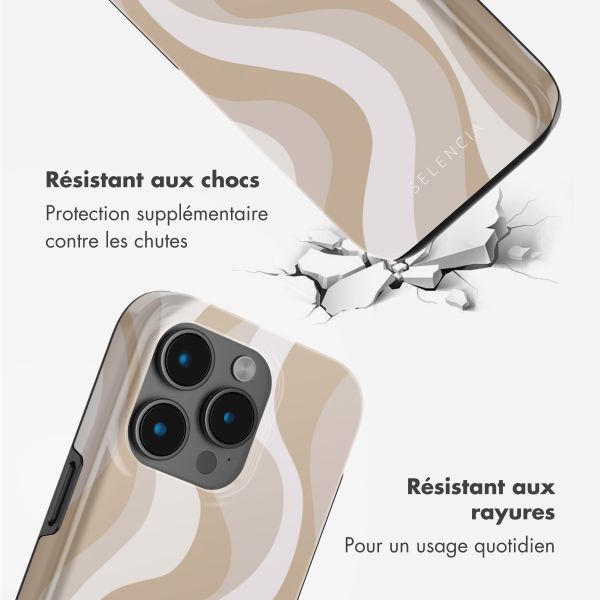 Selencia Coque arrière Vivid Tough avec MagSafe iPhone 15 Pro Max - Desert Waves Beige