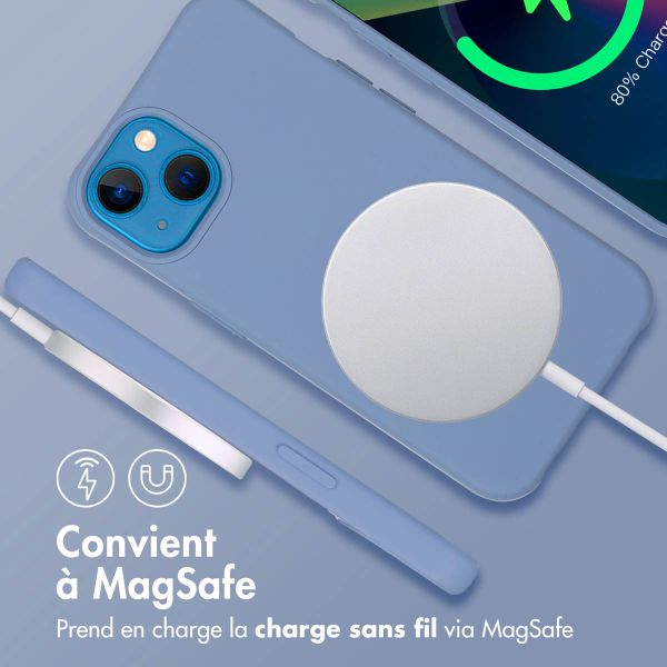 imoshion Coque arrière Color avec cordon amovible et MagSafe Apple iPhone 13 - Ash Blue