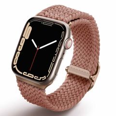 Uniq Bracelet tressé Aspen Apple Watch Series 1 t/m 9 / SE (38/40/41 mm) | Series 10 / 11 (42 mm) - Grapefruit Pink