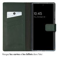 Selencia Étui portefeuille en cuir véritable Samsung Galaxy S23 Ultra - Vert
