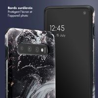 Selencia Coque arrière Vivid Tough Samsung Galaxy S10 - Chic Marble Black