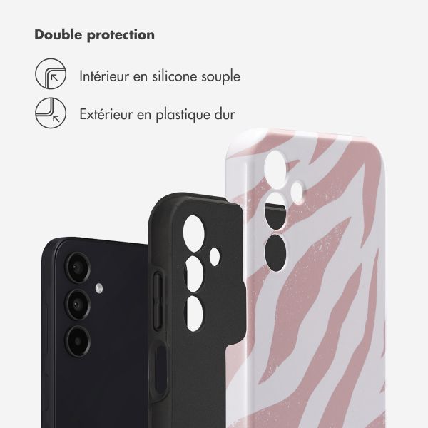Selencia Coque arrière Vivid Samsung Galaxy A15 (5G/4G) - Colorful Zebra Old Pink
