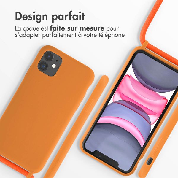 imoshion Coque en silicone avec cordon Apple iPhone 11 - Orange