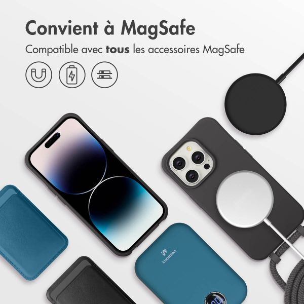 imoshion Coque arrière Color avec cordon amovible et MagSafe Apple iPhone 14 Pro - Black Coffee
