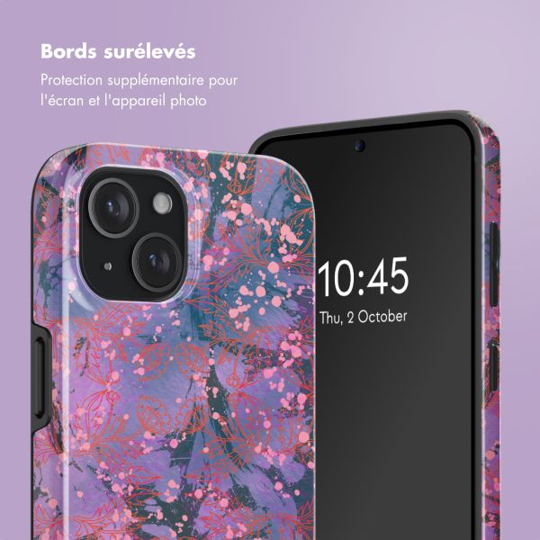 Selencia Coque arrière Vivid avec MagSafe Apple iPhone 15 - Fresh Paint Flower Orange