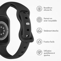 imoshion Bracelet en silicone fin Apple Watch Series 1-9 / SE (38/40/41 mm) | Series 10 (42 mm) - Noir