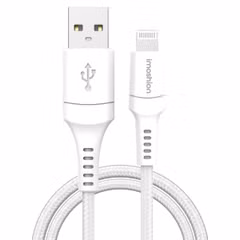 imoshion ﻿Câble Lightning vers USB - Non MFi - Textile tressé - 1 mètre - Blanc