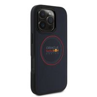 Red Bull Racing Coque en cuir PU maillé MagSafe Apple iPhone 16 Pro - Navy
