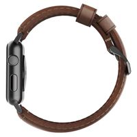 Nomad Bracelet traditionnel en cuir Apple Watch Series 1 t/m 11 / SE / Ultra (44/45/46/49 mm) - Brown / Black