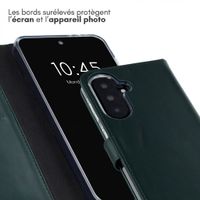 Selencia Étui portefeuille en cuir véritable Samsung Galaxy A37 (5G) - Vert