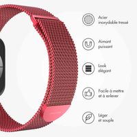 imoshion Bracelet magnétique milanais Apple Watch Series 1 - 9 / SE (38/40/41 mm) | Series 10 / 11 (42 mm) - Taille M - Rouge