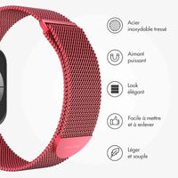 imoshion Bracelet magnétique milanais Apple Watch Series 1 á 9 / SE (38/40/41 mm) | Series 10 (42 mm) - Taille M - Rouge