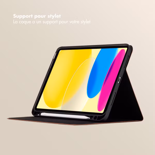 Selencia Coque tablette Sabi avec imprimé léopard Apple iPad 11 (2025) 11 pouces A16 / iPad 10 (2022) 10.9 pouces - Mocha Brown