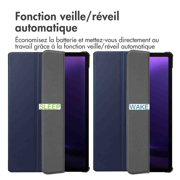 imoshion Coque tablette Trifold Samsung Galaxy Tab S9 11.0 pouces / Tab S10 FE / S9 FE 10.9 pouces - Bleu foncé