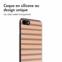 imoshion Coque Design iPhone SE (2022 / 2020) / 8 / 7 - Striped Peach Reverse