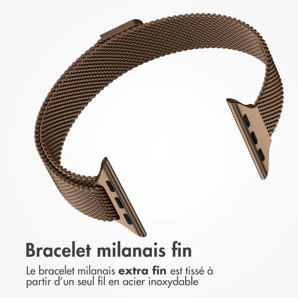 imoshion Bracelet milanais fin Apple Watch Series 1 à 9 / SE (38/40/41 mm) | Series 10 (42 mm) - Brun