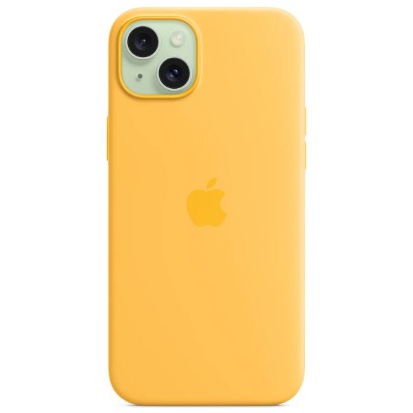 Apple Coque en silicone MagSafe iPhone 15 Plus - Sunshine