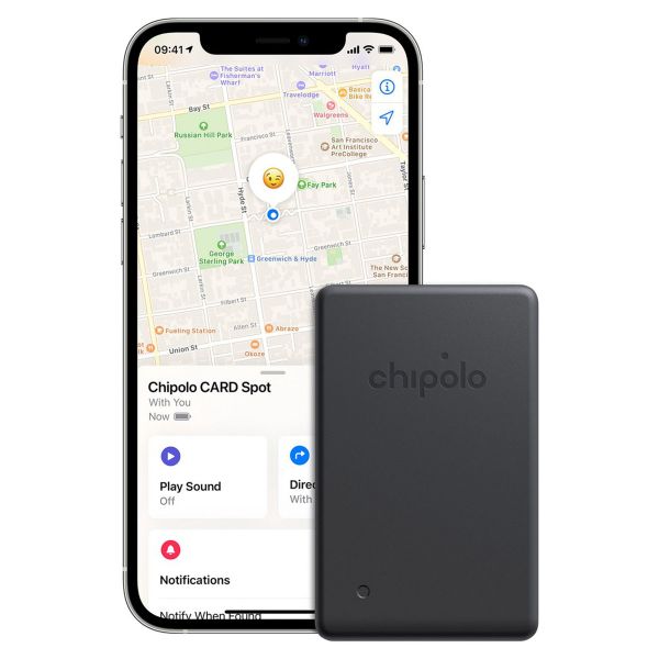 Chipolo CARD Spot - Traceur GPS pour iOS - 1 pack - Noir