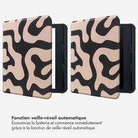 Selencia Étui de liseuse portefeuille Vivid Kobo Libra Colour - Art Wave Black